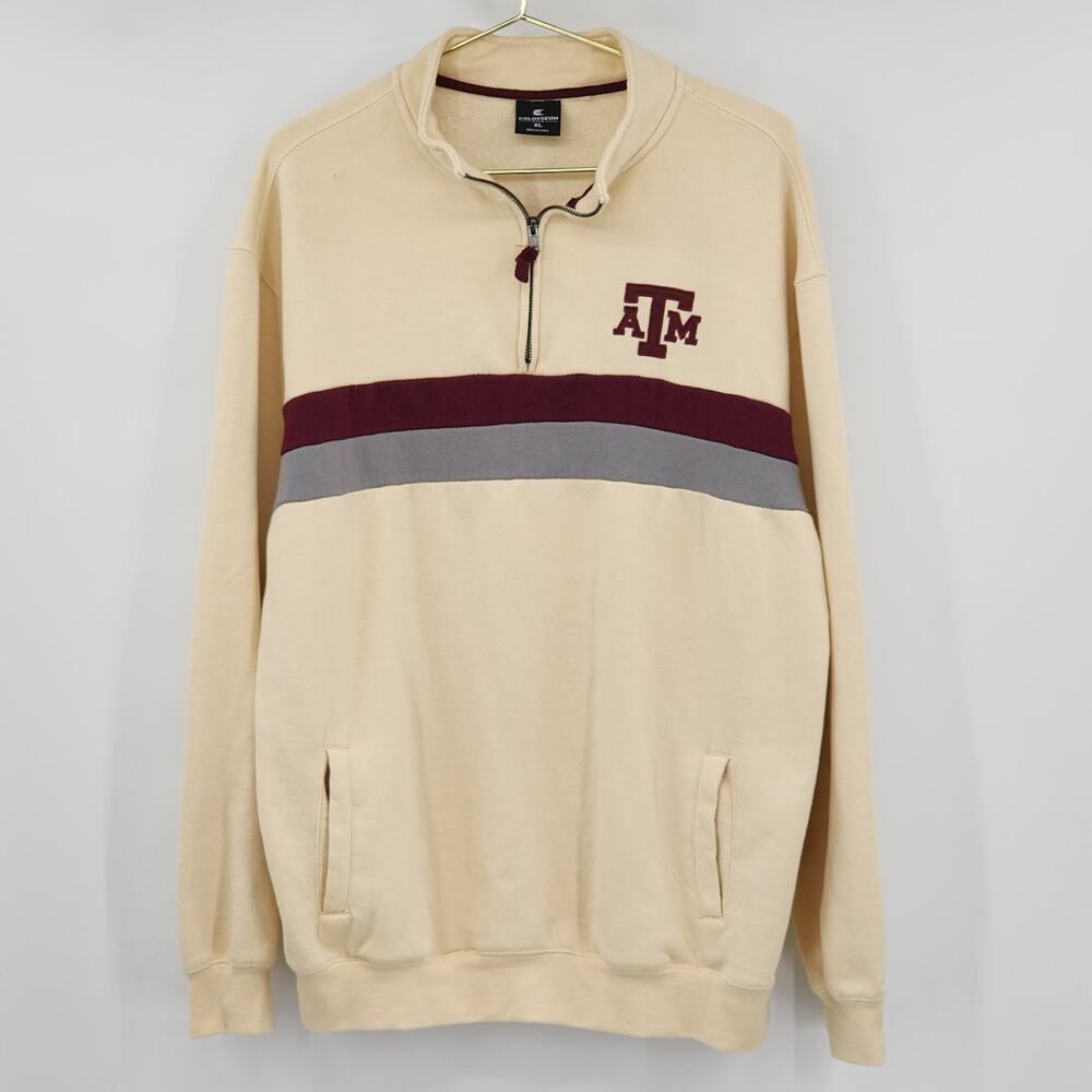 Texas A&M University Colosseum Quarter Zip Pullover Sweater Size XL